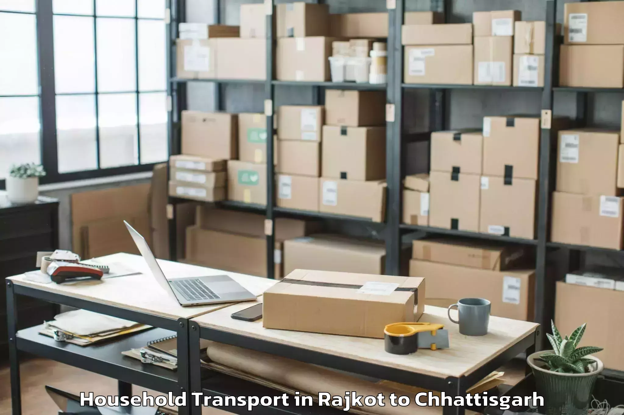 Trusted Rajkot to Raigarh Chhattisgarh Household Transport